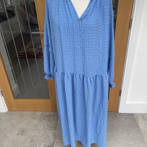 Ladies blue midi dress - ladies,