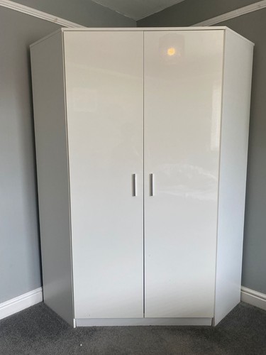 Door corner wardrobe white - 2,