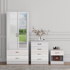 3 Piece Gloss White Bedroom