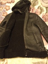 Black leather jacket - black,