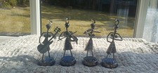 Set Of 4 Metal Nut And Bolt Musician Band Instrument Players Figures.ref:01