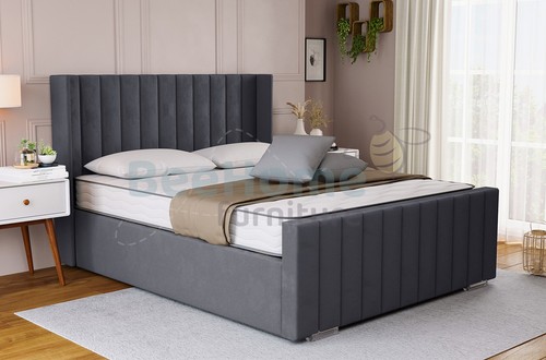 Upholstered wing panel ottoman - upholstered,