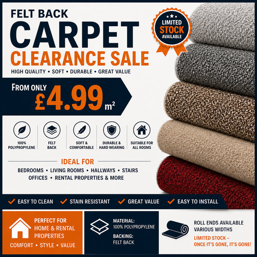 Felt back carpet clearance - back,