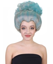 Adult Women's 18th Century Pearl  Blue Baroque Marie Wig, Perfect for Halloween