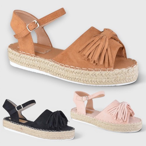 Ladies womens flatform - ladies, tassel