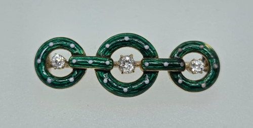 Old cut diamond and green - cut,