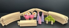 Wooden Railway Track Compatible Mix Curved Straight Bridge Fairy Toadstools More