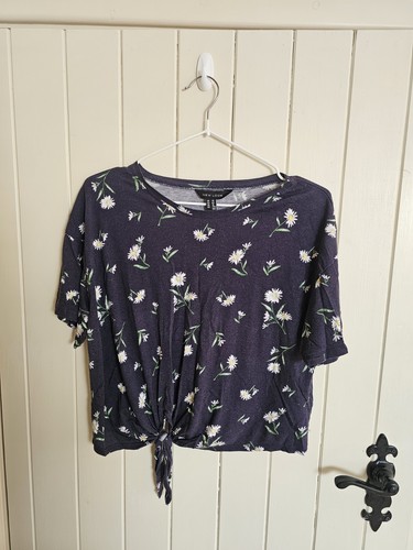 Blue daisy crop shirt - daisy, t-shirt