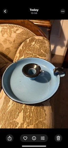 Vintage enamel candle holder - vintage,
