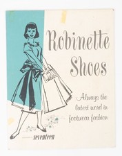 Vintage Advertising 1950s Robinette Shoes Women's Footwear MCM Artwork
