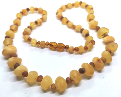 Raw amber beads - amber, necklace