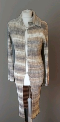 Ladies stripe beige ribbed - beige,