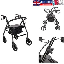 Portable Rollator Disablity Aid 4 Wheels Mobility Walker Chair with Storage Seat