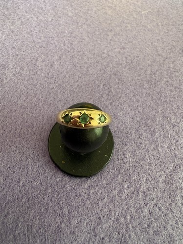 9ct gold gypsy emerald - gypsy, ring