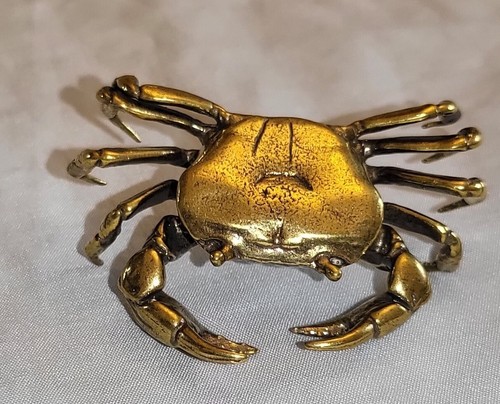 Antique crab solid - brass, ocean