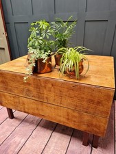 Early 20th century large farmhouse solid oak Top folding gateleg kitchen table