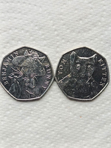Pair 50p coins - 2017, beatrix