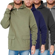 Mens Pullover Hoodie Hooded Sweatshirt Fleece Top Pockets Hoody Jumper M-2XL
