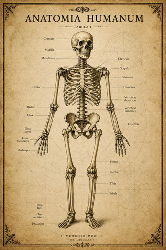 Vintage skeleton anatomy - vintage,