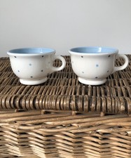 LAURA ASHLEY LARGE MUGS SPOTTTY CRACKLE GLAZE USED FOR DISPLAY ONLY