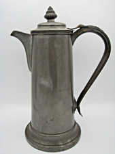 PEWTER LIDDED FLAGON. JAMES