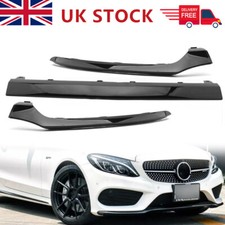 Gloss Black Front Bumper Lower Splitter Lip Trim For Benz C-Class W205 AMG 14-18