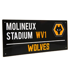 WOLVES FC OFFICIAL COLOUR METAL STREET SIGN - FOOTBALL GIFT, XMAS, METAL SIGN