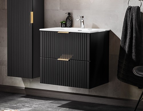 800mm vanity sink unit black - sink,