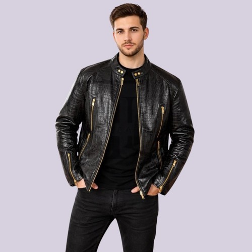 Handmade men black genuine - black,