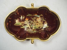 SUPER RARE Carlton Ware Rouge Royale Handled Dish With The Mikado Pattern
