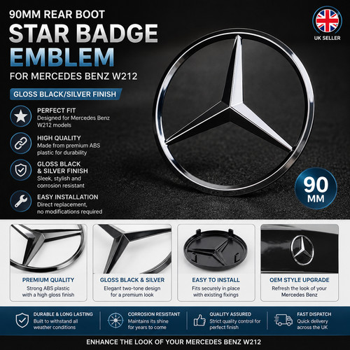 90mm rear boot star badge - star,