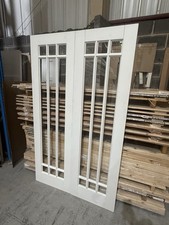 78x46” 40mm Cheshire White Glaze French Pair