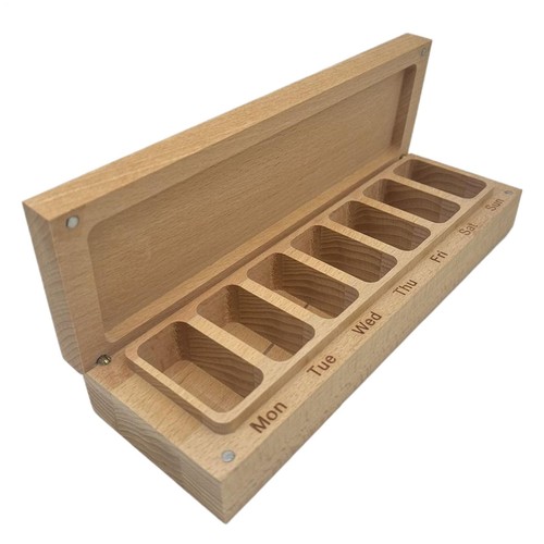 Wooden pill box day - pill,