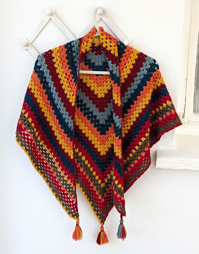 Stripy crochet shawl - crochet,