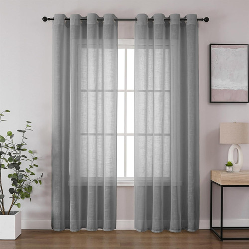 Voile curtains grey inch - voile,