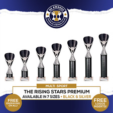 MULTISPORT TROPHY AWARD Rising Stars Black Tubing FREE ENGRAVING + YOUR LOGO