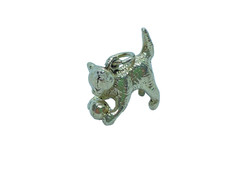 Lovely Solid Sterling Silver Playful Kitten With Ball Pendant / Charm 5 grams