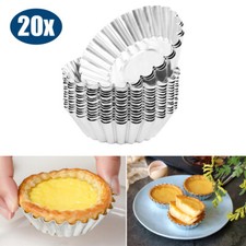 20pcs Reusable Cupcake Form Cake Egg Tart Cookie Baking Mould Aluminum DIY Mold