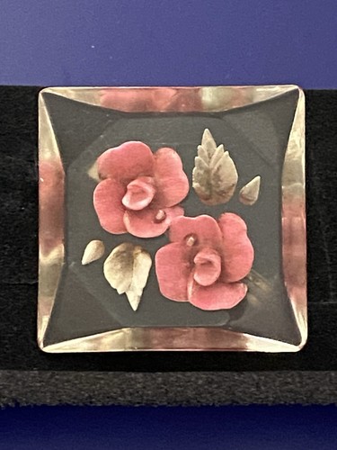Vintage lucite reverse - lucite, etched