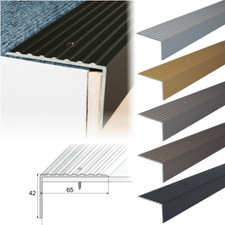 2.7m Aluminium Stair Edge Nosing Trim Step Nose Edging Nosings 65 x 42mm 