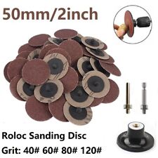 25/50pcs 2" 50mm Roll Lock Sanding Discs R Type Sandpaper Holder Pads 40#-120#