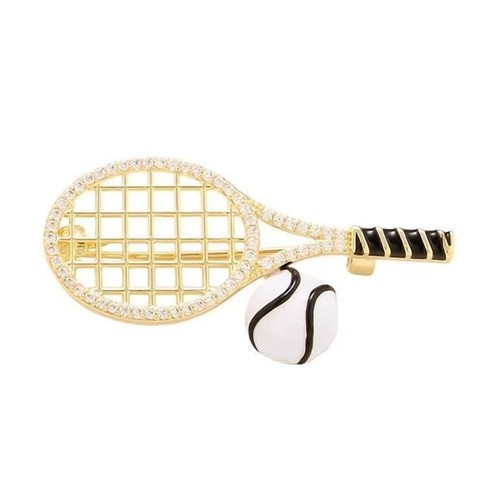 Tennis themed alloy brooch - tennis,
