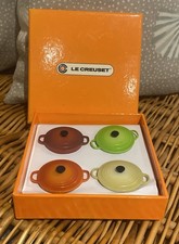 Le Creuset Box Of 4 Magnets Casserole Dishes Multi Coloured Hard To Find.