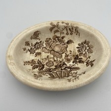 Vintage Soap Dish Charlotte Royal Crownford Ironstone England Brown EC