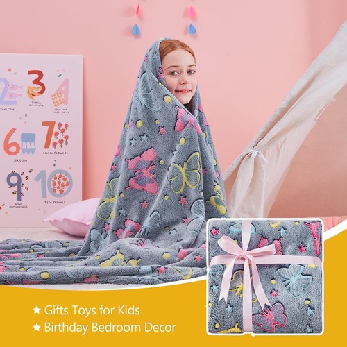 Glow dark kids blanket soft - dark,