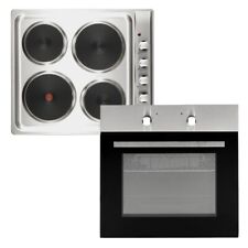 Cookology 60cm Solid Plate Hob & 60cm Built In Electric Static Oven Pack
