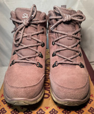 Skechers Suede Boots UK 3.5 /EU 36.5 Synergy Mauve Hiking Waterproof Mid Top Zip
