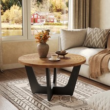 31.5-Inch Round Solid Wood