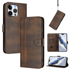 Case For Various Phone Leather Card Wallet Bag Flip Stand Cover Simple Fashion