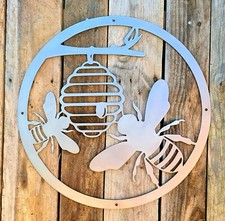 Bee keeping metal sign made - bee, uk